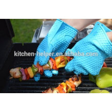 Guantes resistentes al calor del Bbq del horno del silicón de la cocina del FDA al por mayor / guante del Bbq del horno de la parrilla del silicón / mitón del horno